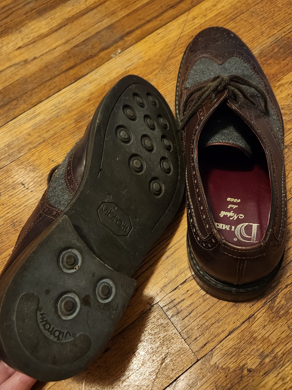 Di Mella Napoli - Two-Tone Brown & Gray Wingtip - Size 9M - Picture 6 of 6